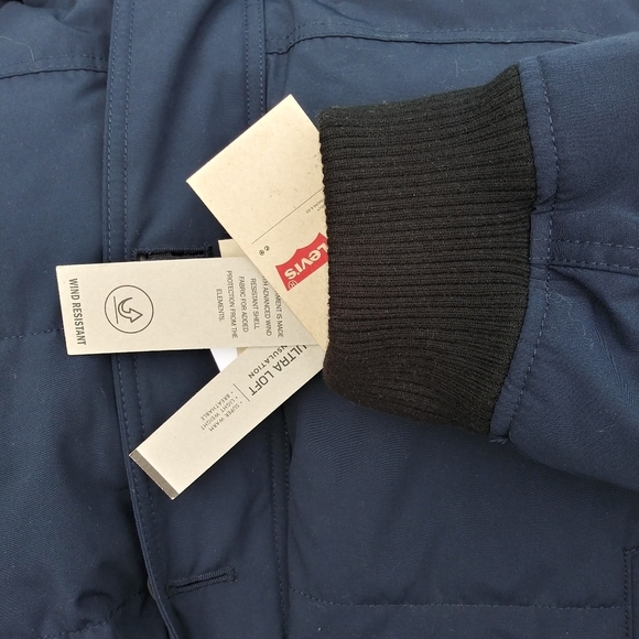 Levi's Mens Puffer Winter Hooded Coat Sz XL - Picture 4 of 8
